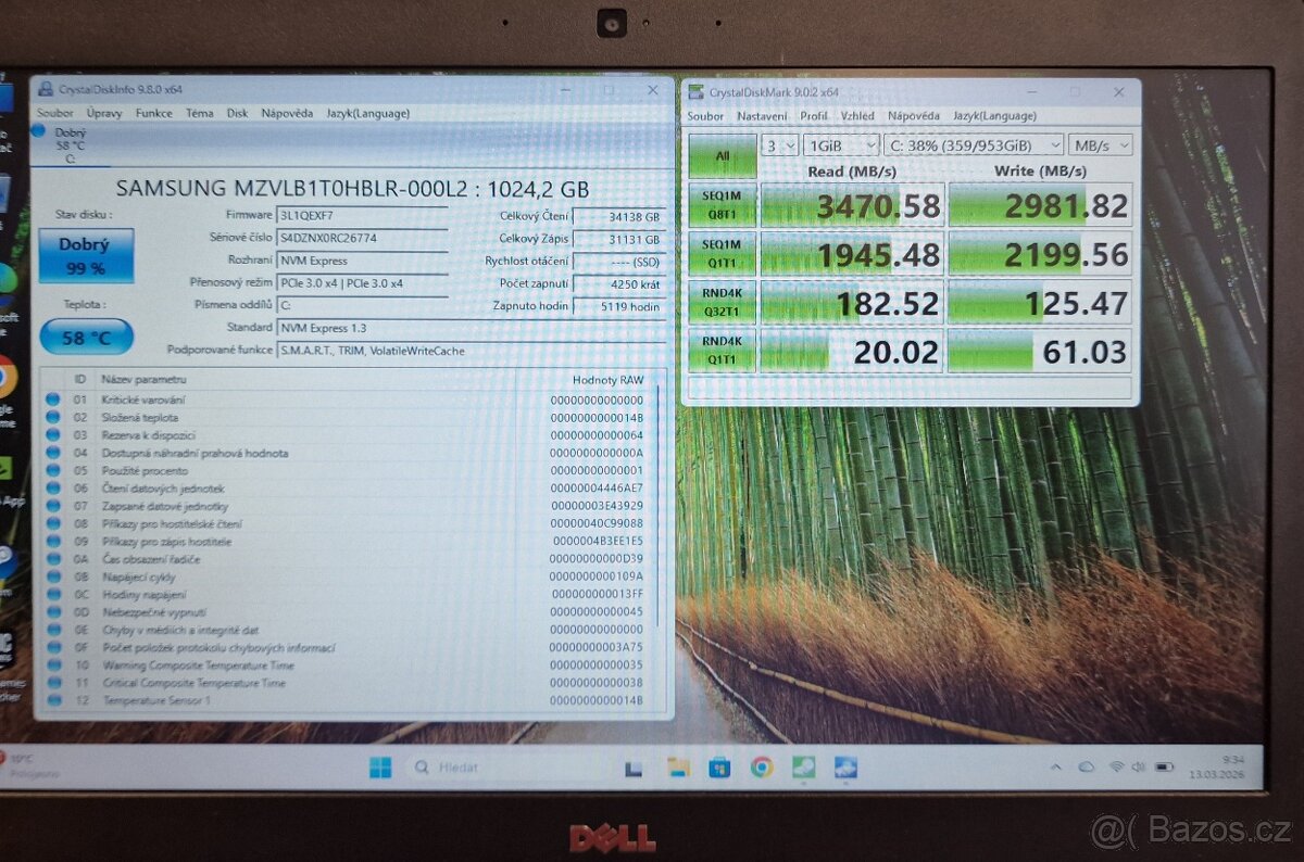 Dell i7-7820HQ, RAM 16 GB, SSD 1TB, GeForce 930MX, Win 11 - 2