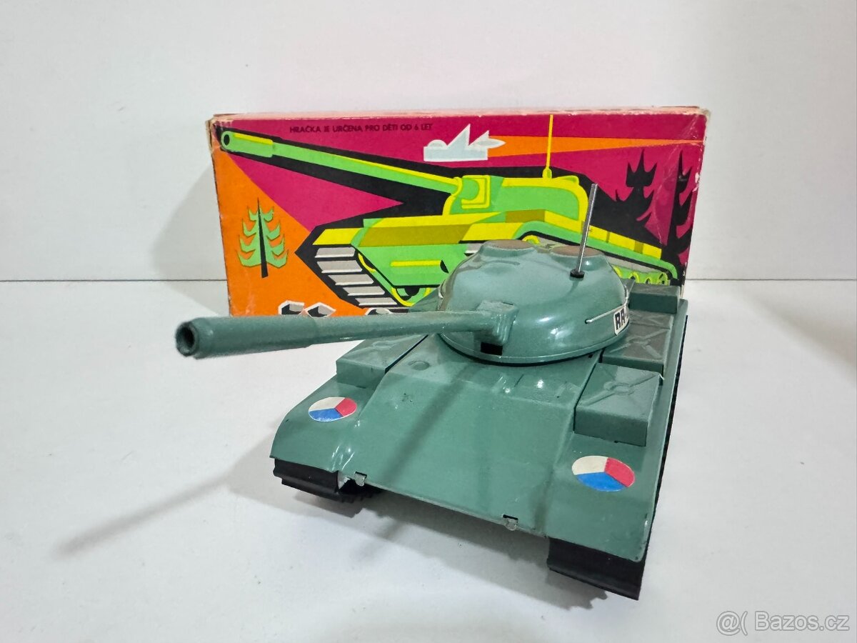 ITES - stará hračka - plechový tank T-54 s krabici - 2
