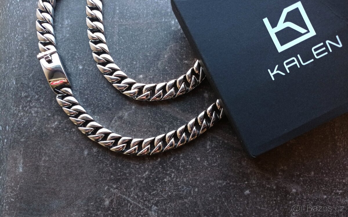 NOVÝ masivní pánský nerezový náhrdelník Kalen - š. 12 mm - 2