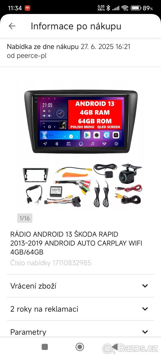 Prodám autorádio Škoda Rapid - 2