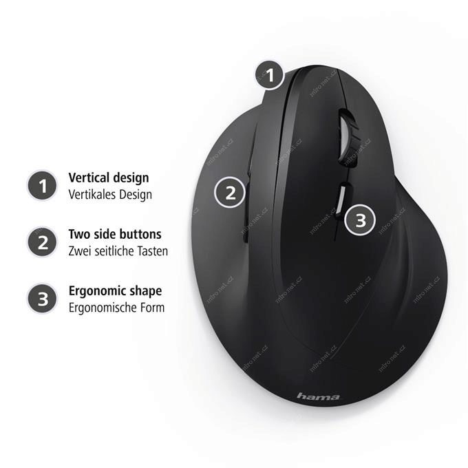 Hama EMW-500 vertikální ergonomická bezdrátová myš - 2