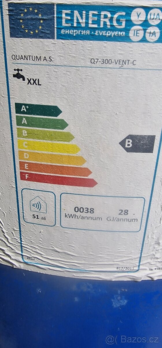 Prodám plynový zásobník ohřevu vody TYP: Q7-300-VENT-C... - 2