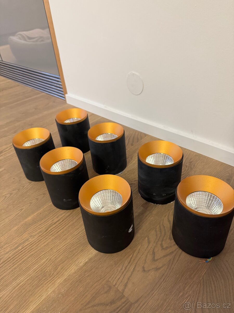Stropní bodové světlo černá/zlatá 7ks - 2