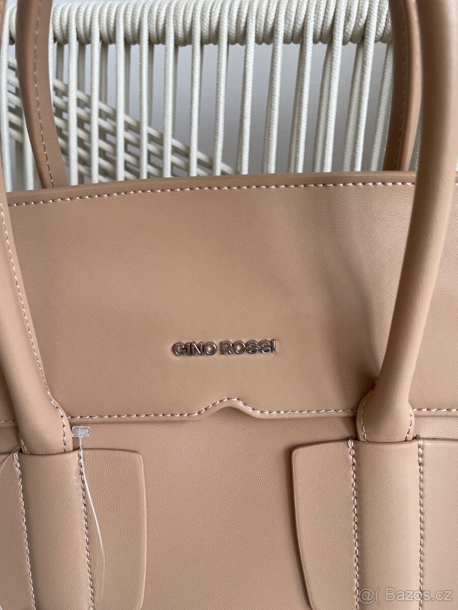 Nová béžová kožená kabelka Gino Rossi - 2