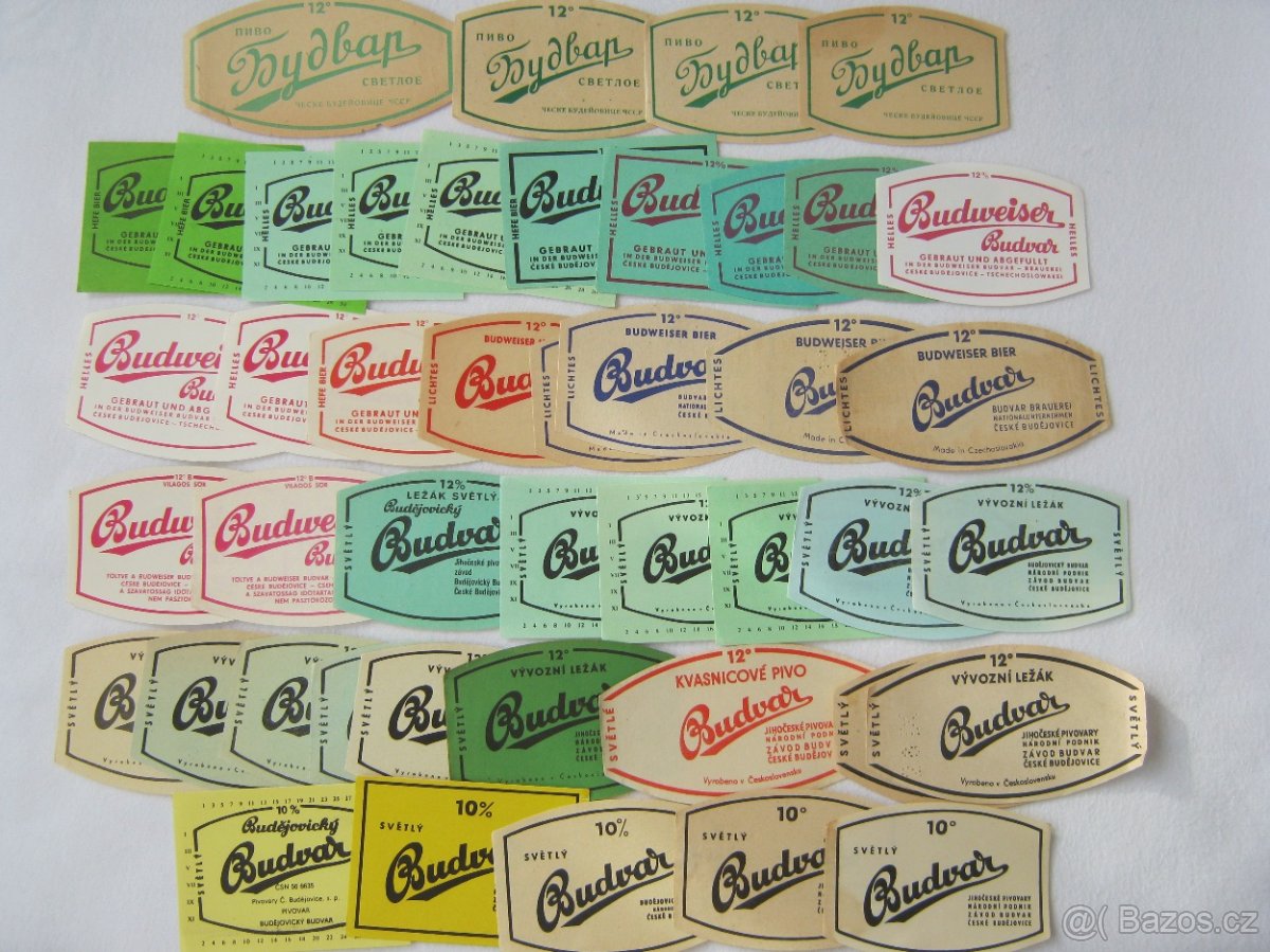 sbírka pivní etikety pivovar BUDVAR Č. Budějovice 1052ks - 2
