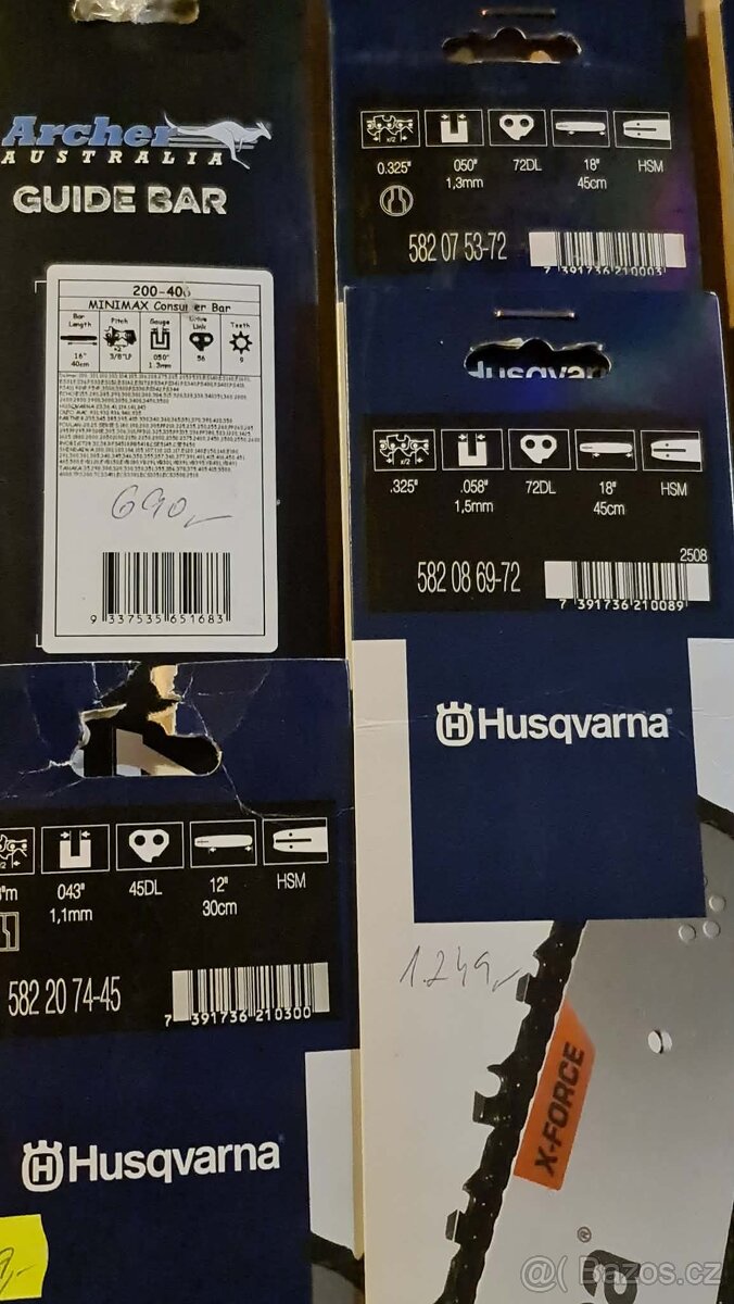 Husqvarna lišty z doprodeje - Nové - 2