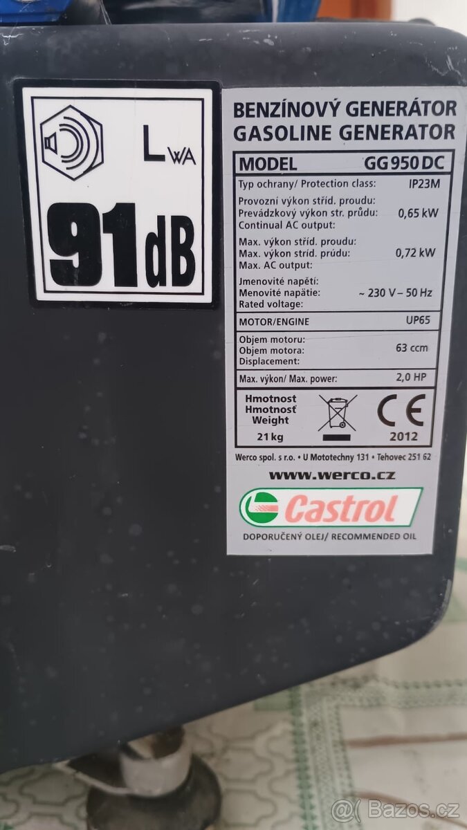 Benzinovy elektrocentrala GG950DC - 2