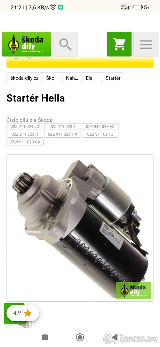 Startér 1.4,1.9 tdi - 2