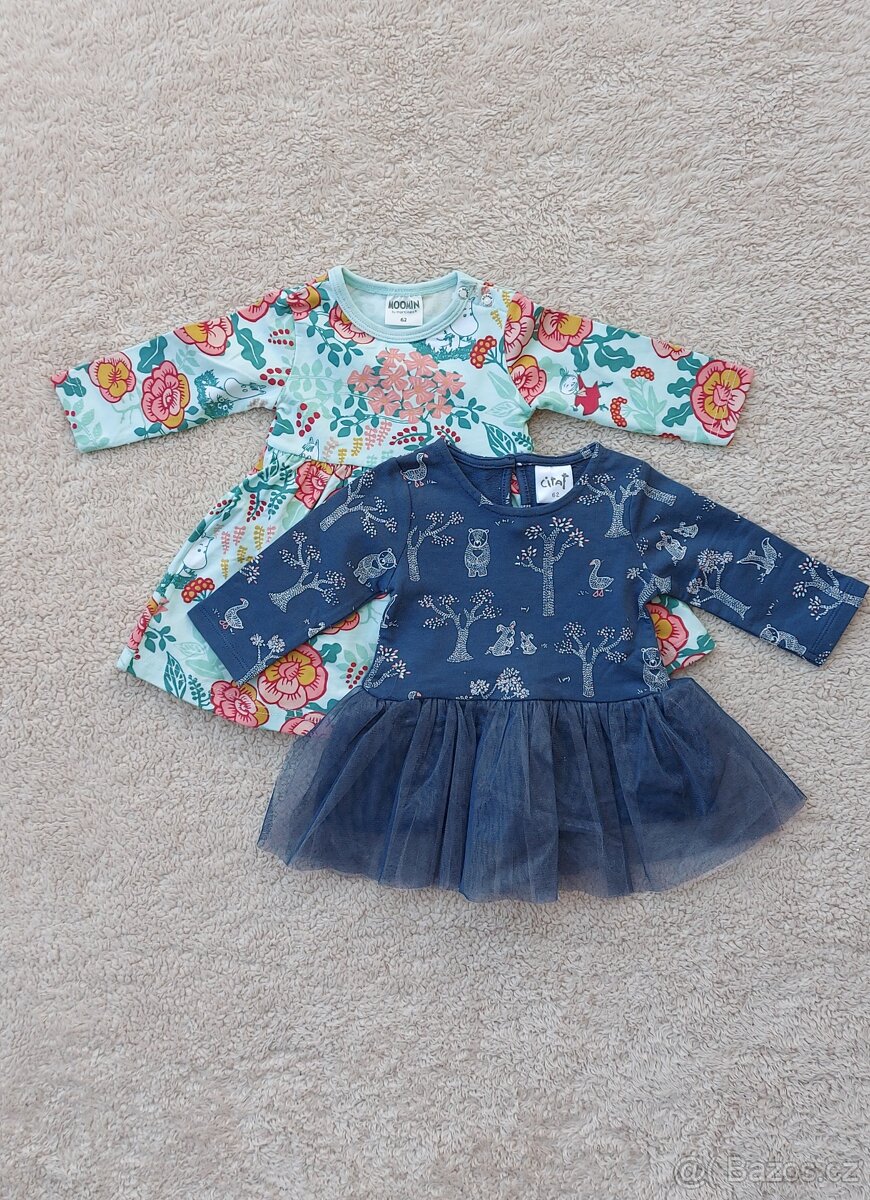 2x Šatičky+kalhoty Mumínci vel. 62 - 2