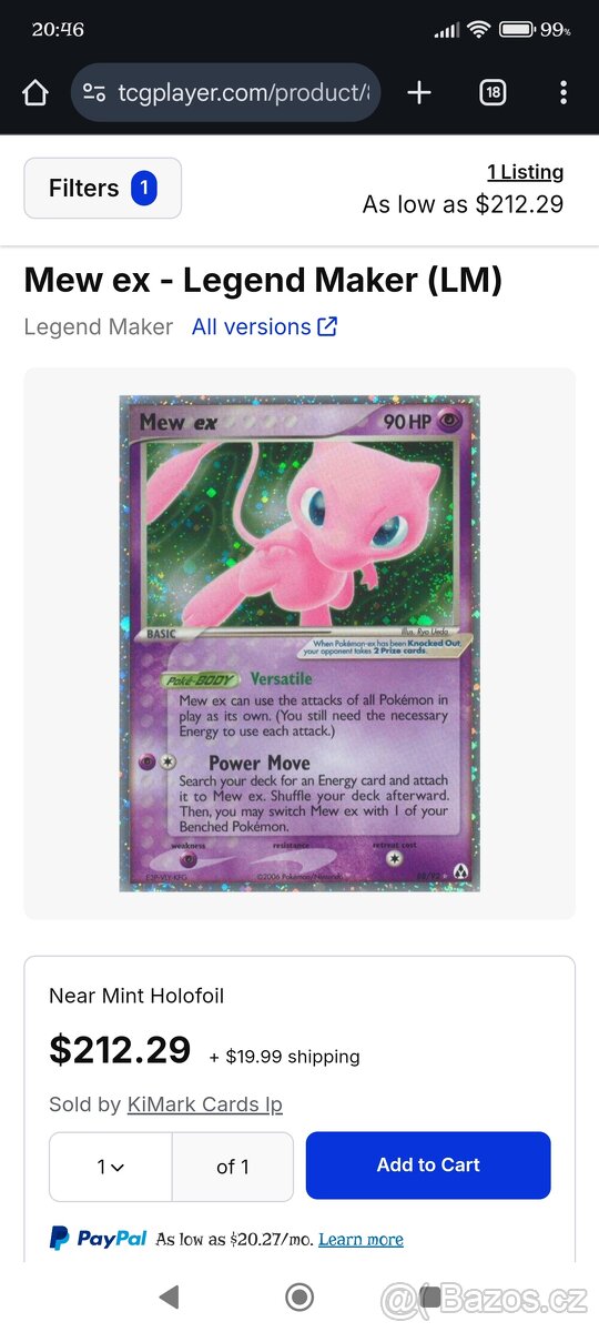 Pokémon kartička Mew EX - 2