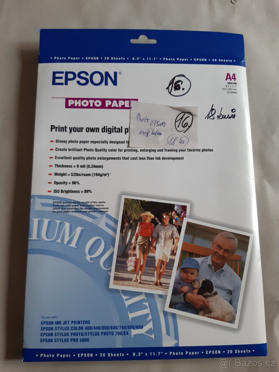 Fotopapíry A-4 + A-3 různé   a etikety+laminovací folie - 2