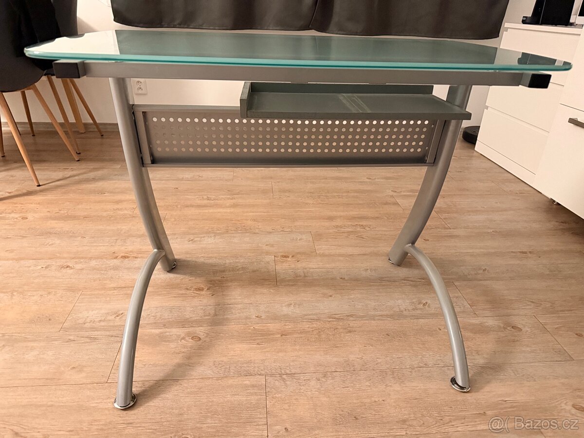 Psací stůl, 100x60 cm, skleněná deska - 2
