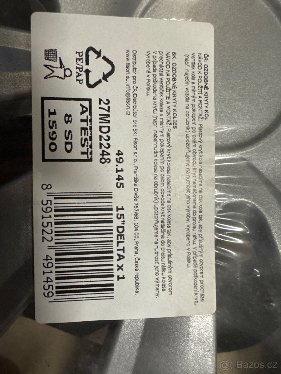 NOVÉ POKLICE 15” DELTA - JEDNOTLIVĚ - 2