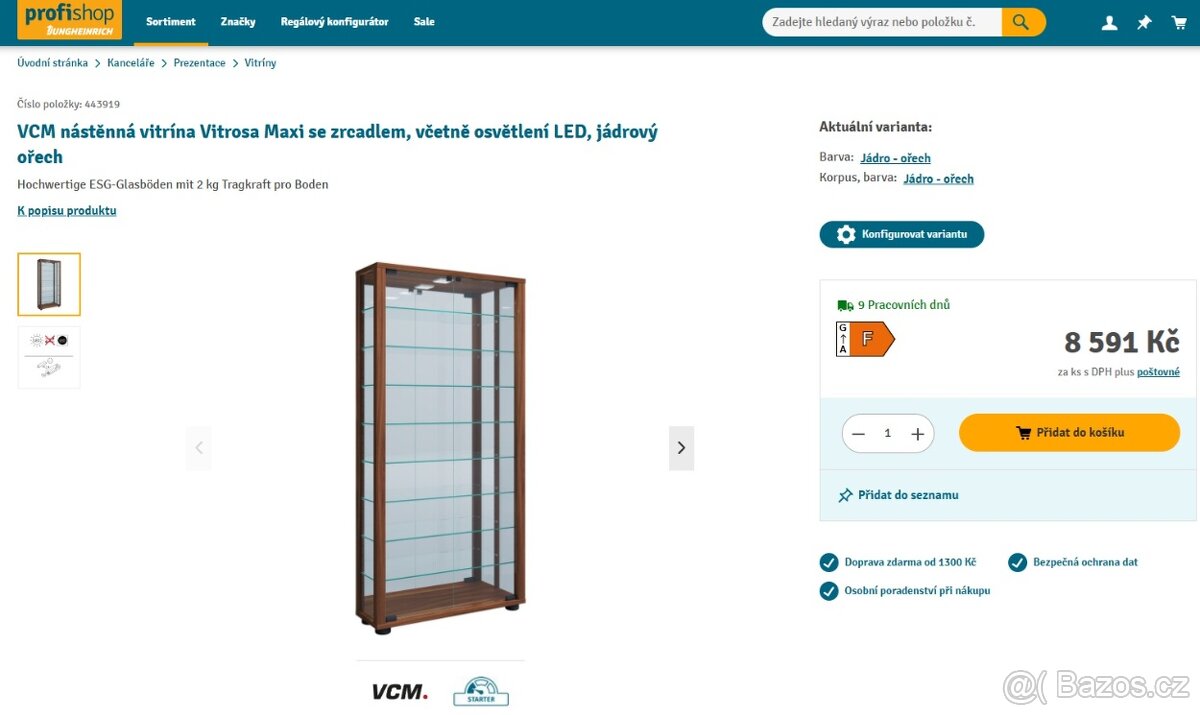 PROSKLENÁ NÁSTĚNNÁ VITRÍNA - VITROSA MAXI / VCM - 2