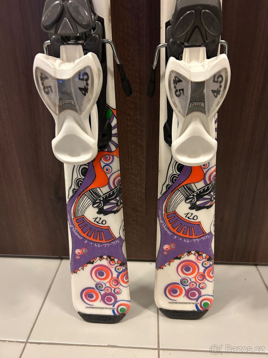 Dívčí lyžařský set Nordica lyže 120cm, lyžáky 25.0-25.5 - 2