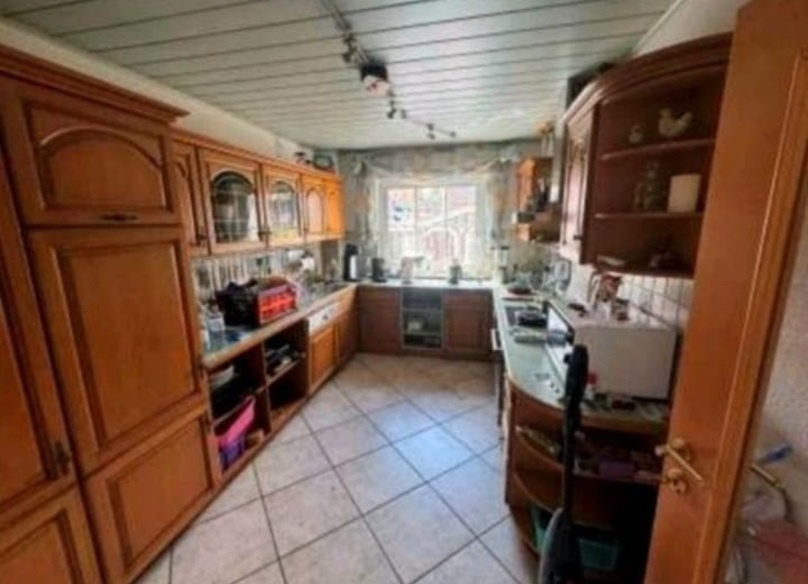 Rustikální dubová linka do U se spotřebiči,6302 - 2