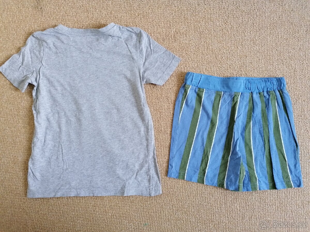 Šedé pruhované dvoudílné pyžamo Tchibo, v. 122 /128 - 2