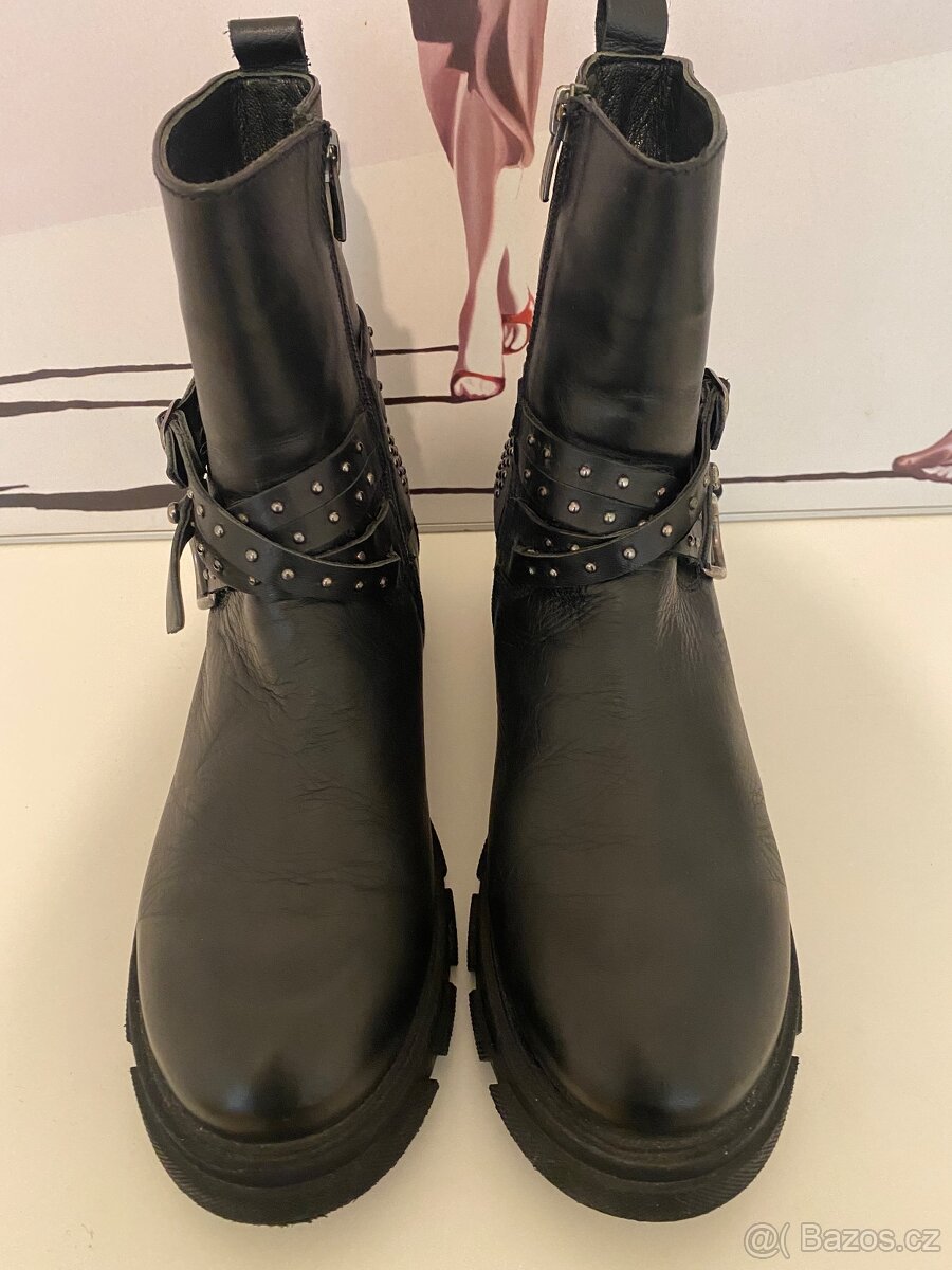 Boty zimní, pravá kůže a pravé kožešin - 2