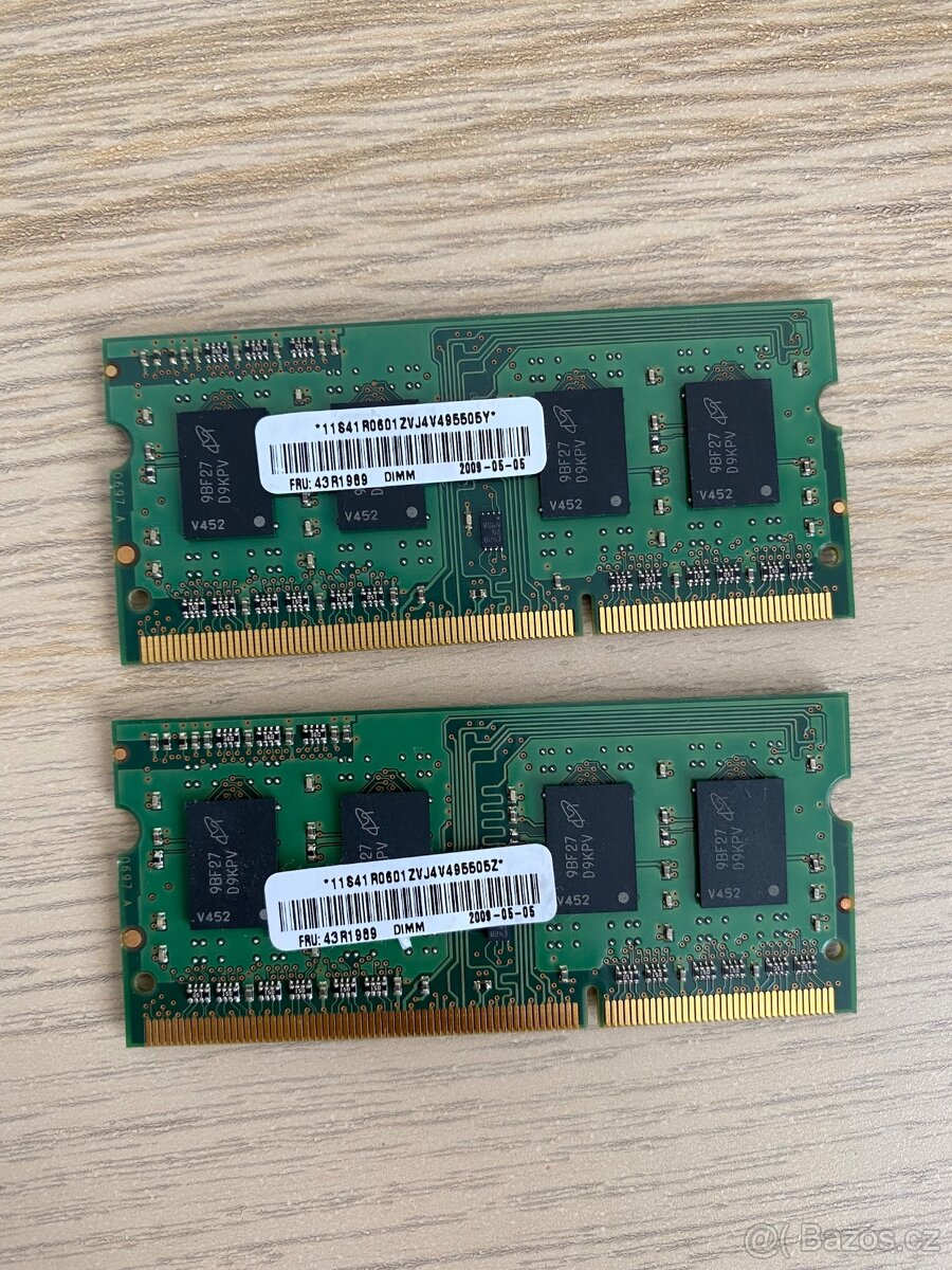 Paměti RAM 2GB DDR3 SO-DIMM 1066 MHz (2x 1GB) PC3-8500S - 2