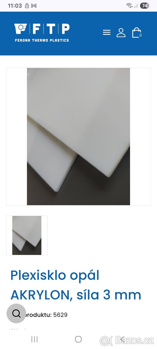 Plexisklo panely Akrylon XT opal 2x3m tl.3mm - 2