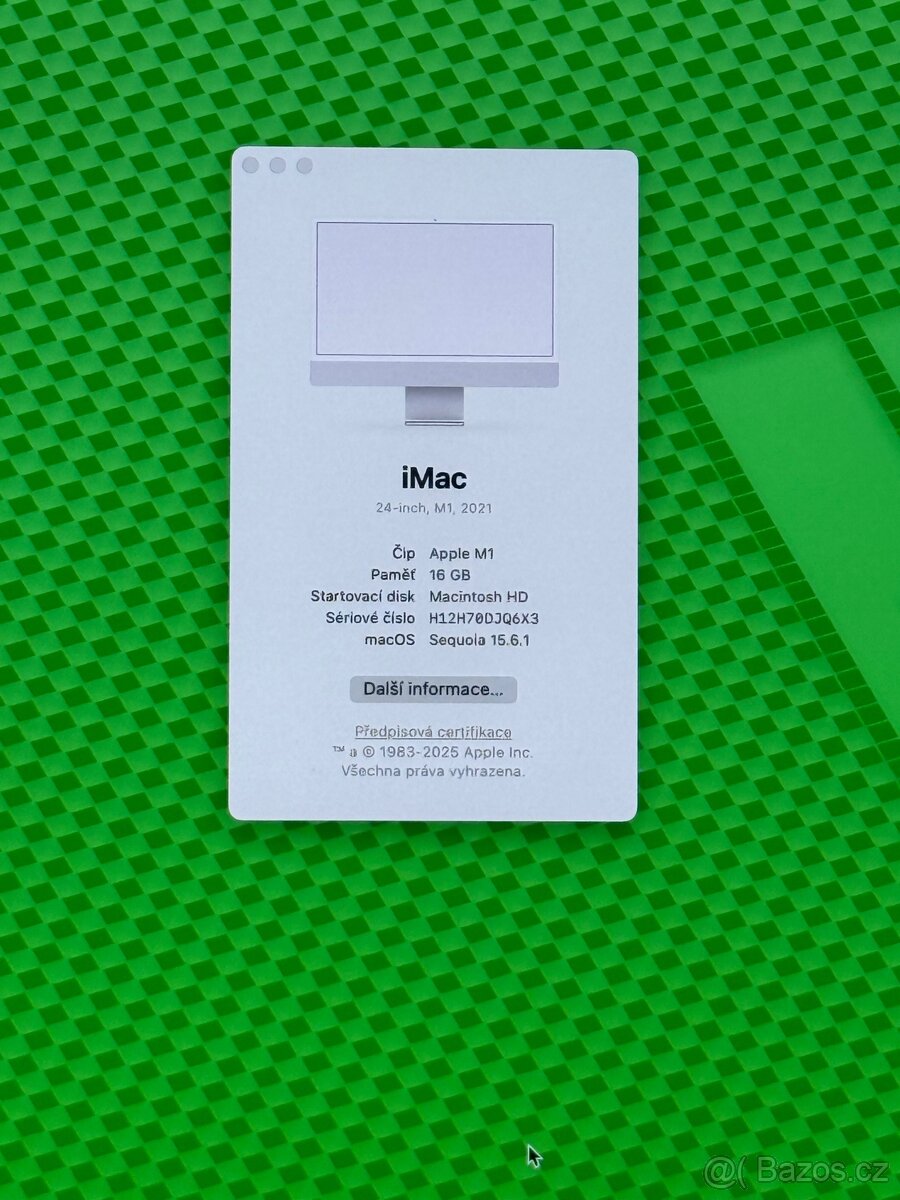 NOVÝ iMac M1 24” 5K 2021 /16GB RAM/Apple M1/1TB SSD/Záruka - 2
