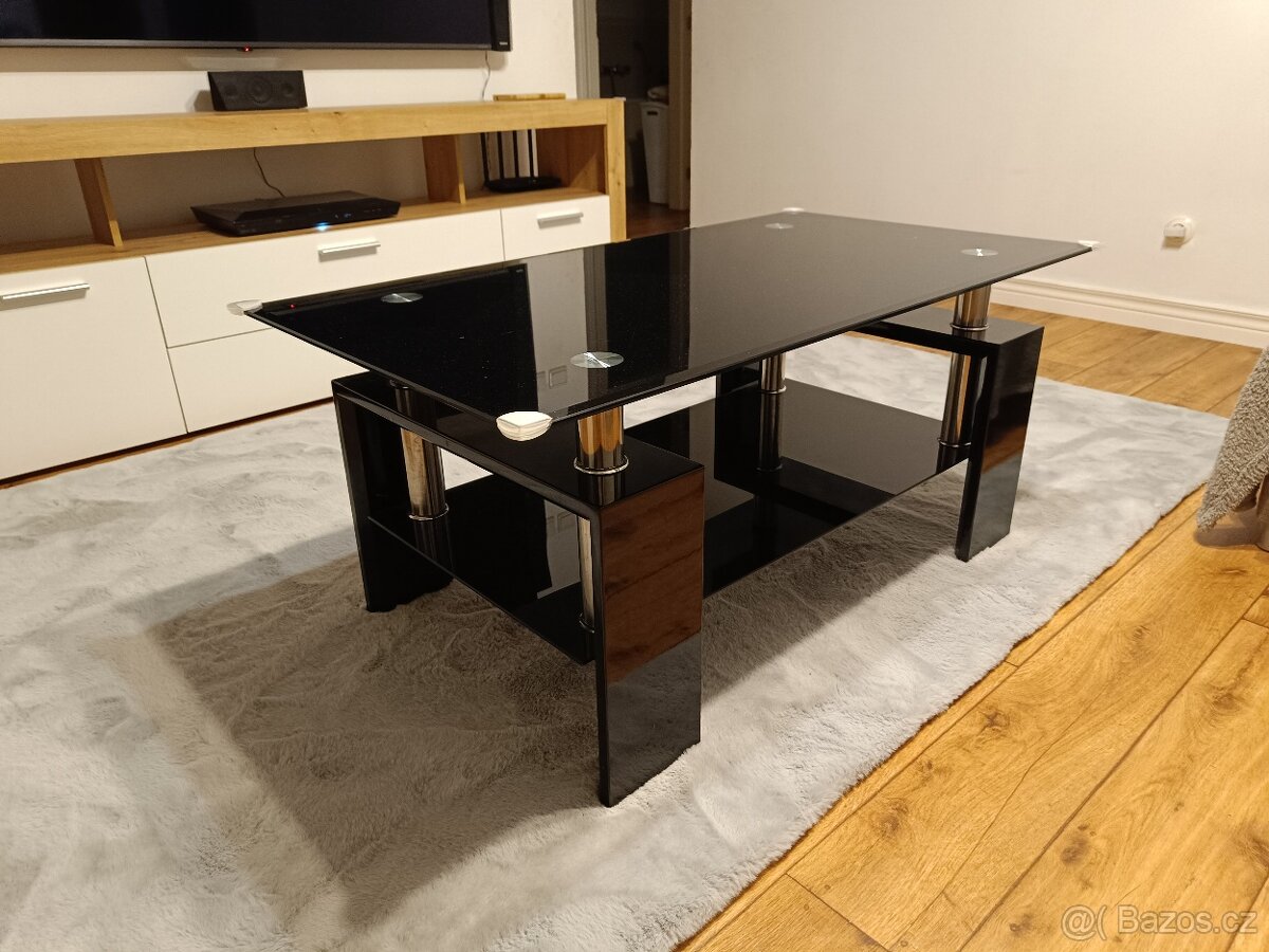 Konferenční stolek, skleněný černý CASA 11449 - 2