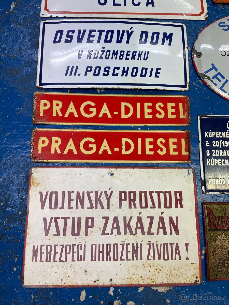 Stara original plechova smaltovana tabula cedula ČSR ČSSR - 2