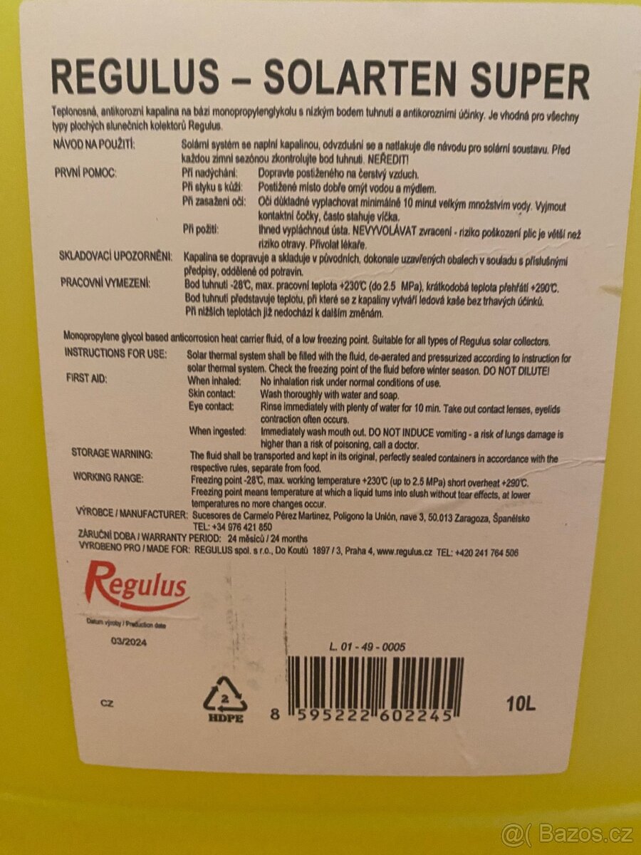 solární kapalina Regulus solarten Super 10l - 2