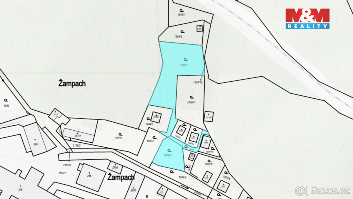 Prodej pozemku k bydlení, 1701 m², Jílové u Prahy - View 2