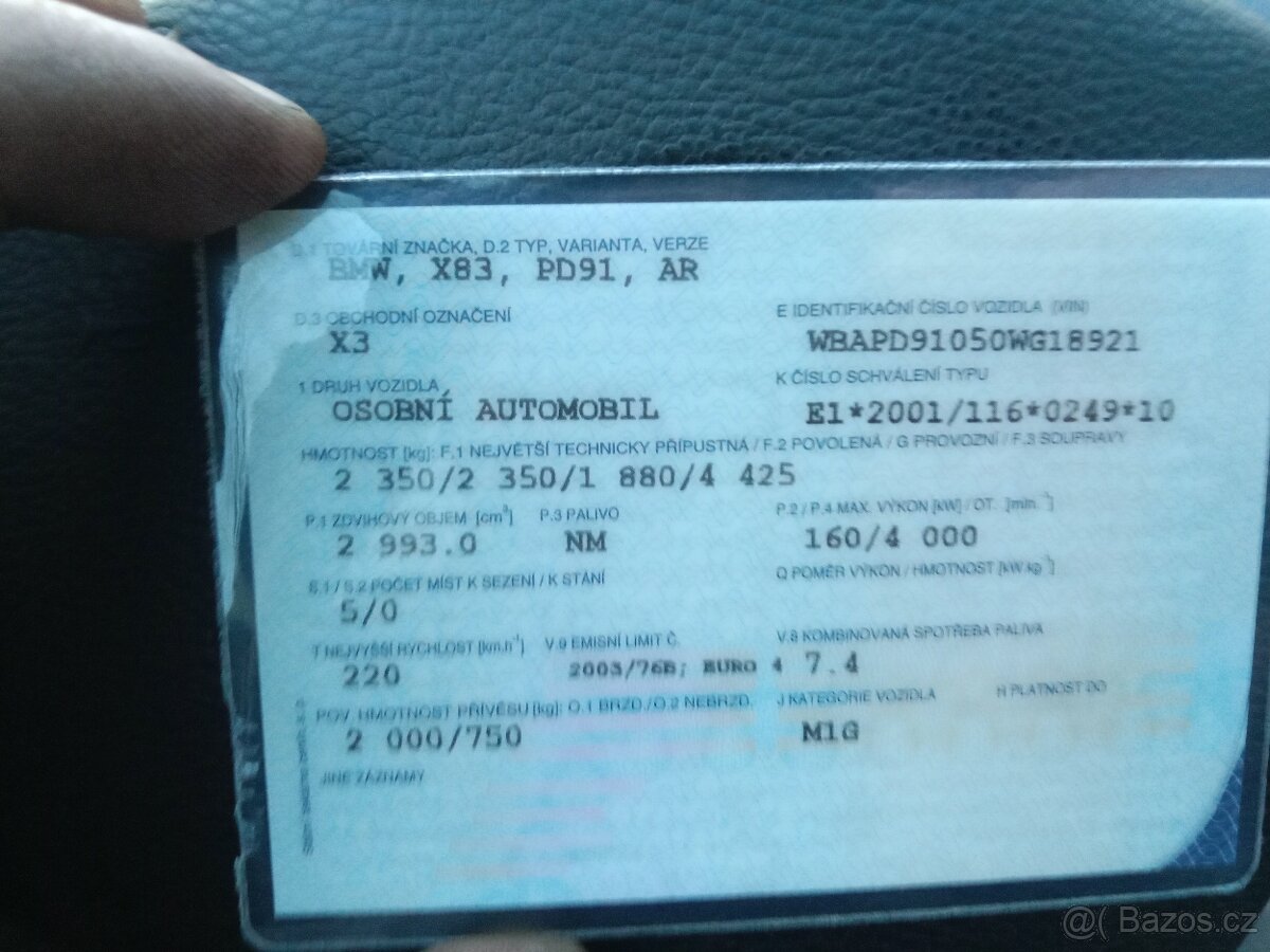 Bmw x3 e53 3.0d 160kw manual - 2