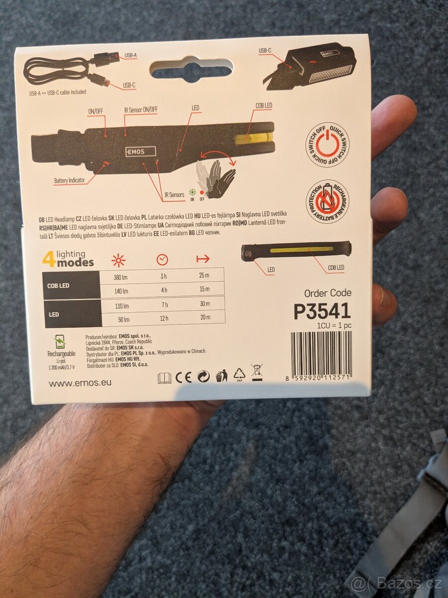 EMOS P3541 COB LED čelovka - 2
