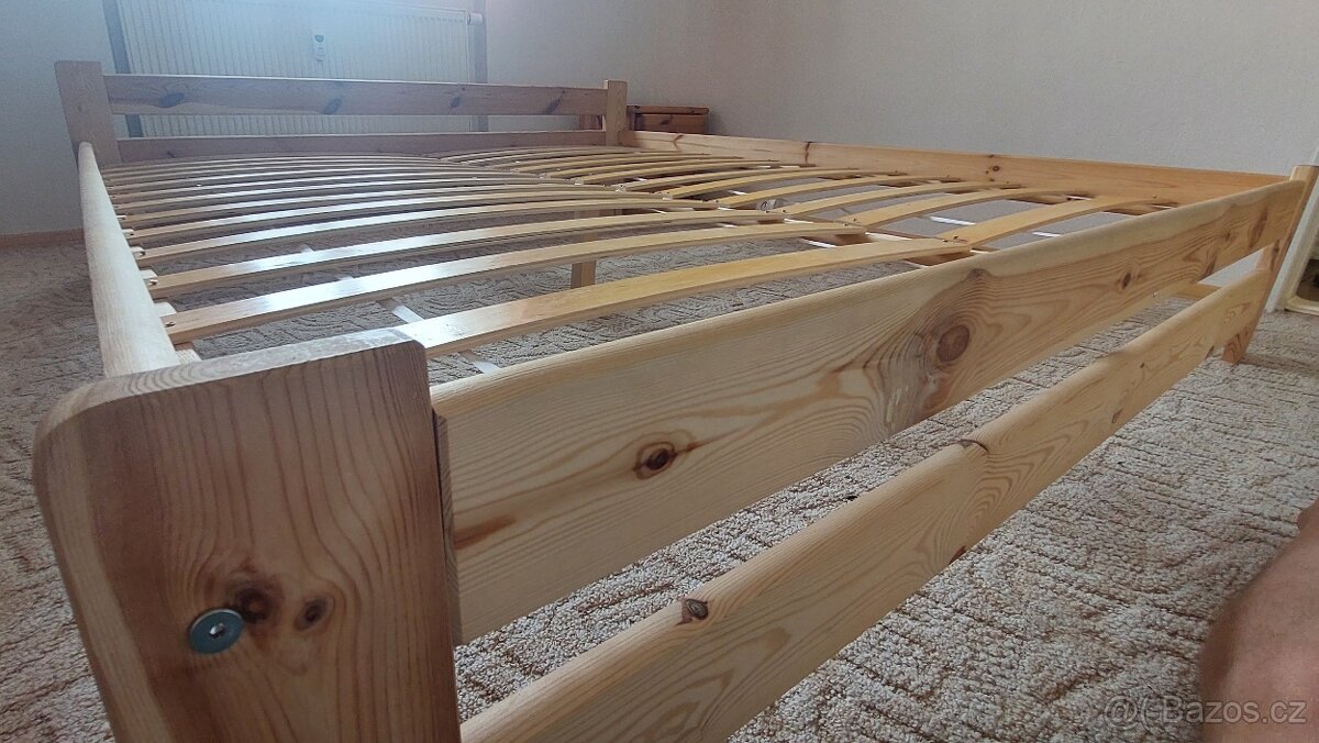 Postel 180x200 cm, masiv borovice - 2
