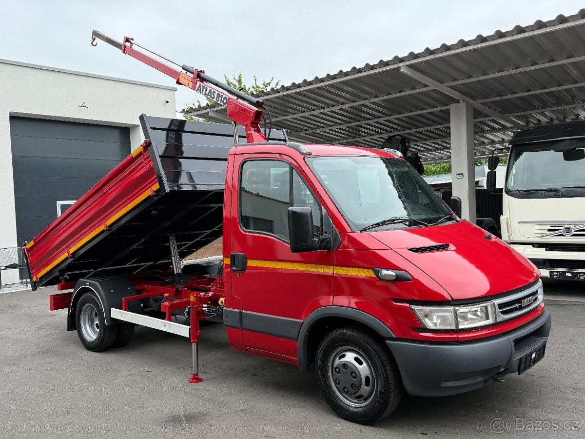 IVECO DAILY TŘÍSTRANNÝ SKLÁPĚČ + HYDRAULICKÁ RUKA do 3,5 - 2