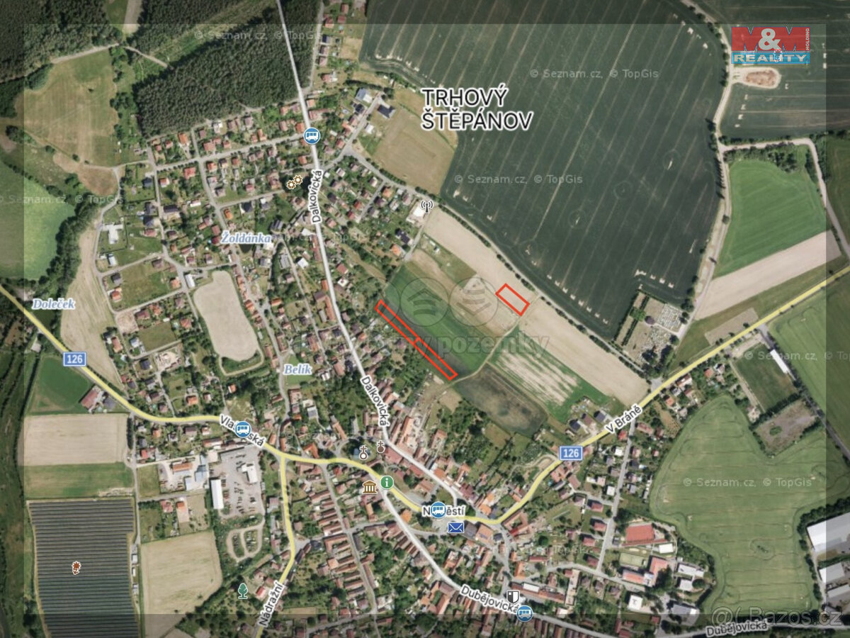 Prodej pozemku k bydlení, 1324 m², Trhový Štěpánov - 2