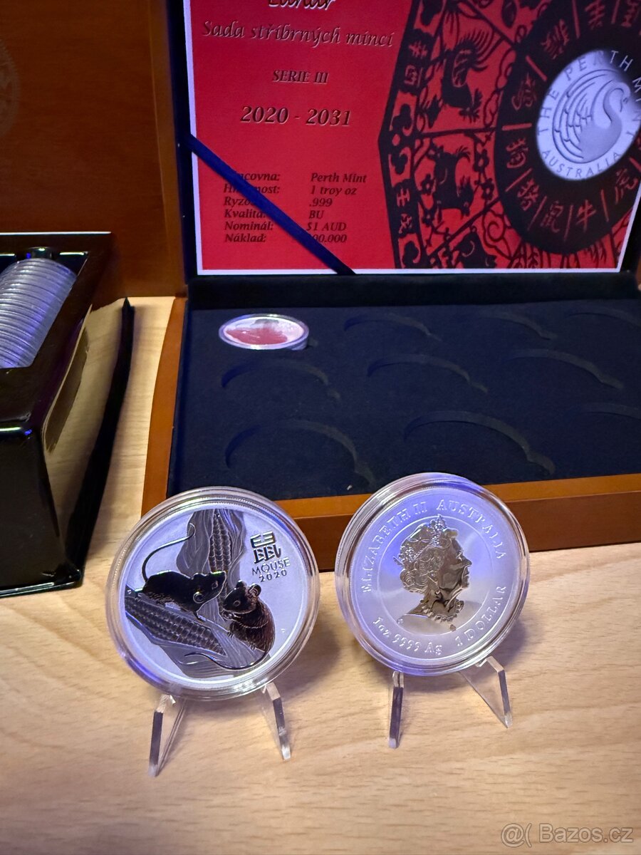 Luxusní etue Lunar III + mince 1oz Rok myši 2020 - 2