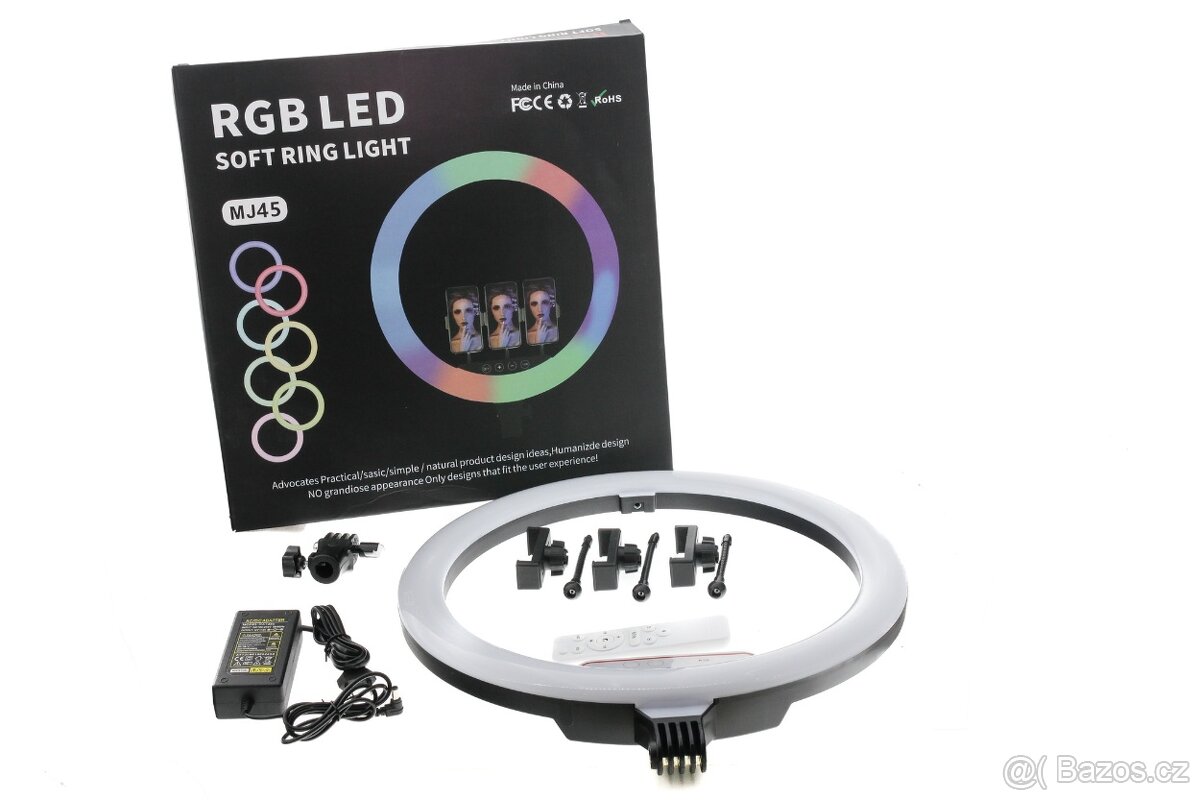 Profesionální RGB LED kruhové světlo 45 cm se stativem - 2