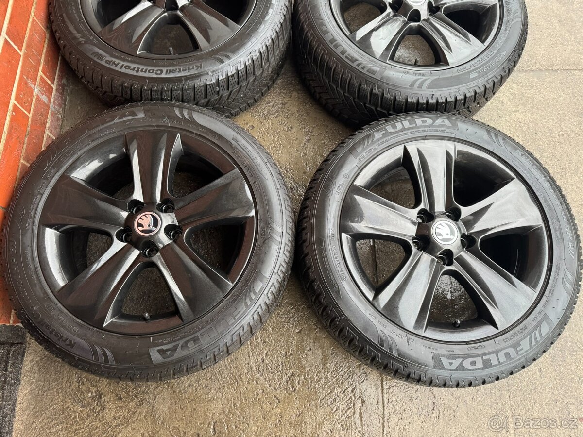 Alu 17" 5x112 škoda DOLOMITE BLACK zimní 95% KaroQ TOP - 2