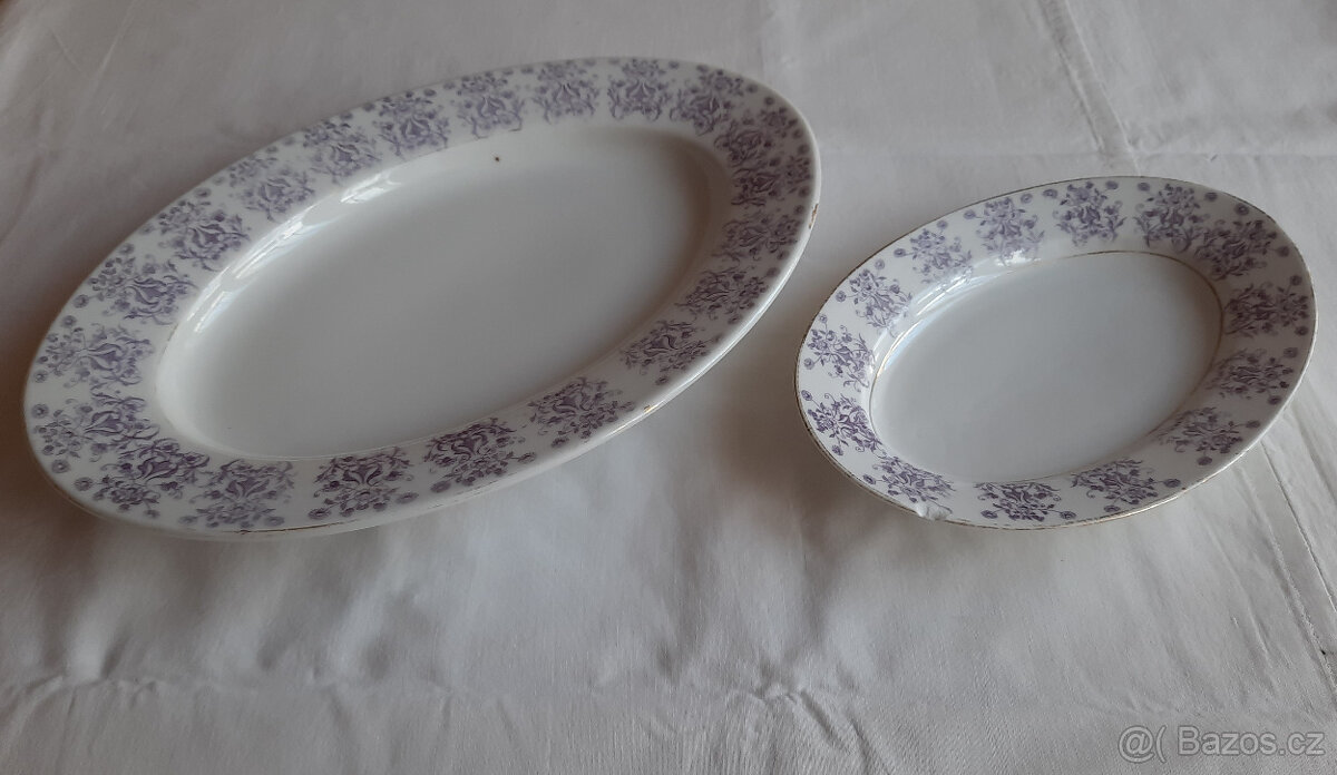 Dvě krásné staré porcelánové mísy (podnosy) - 2