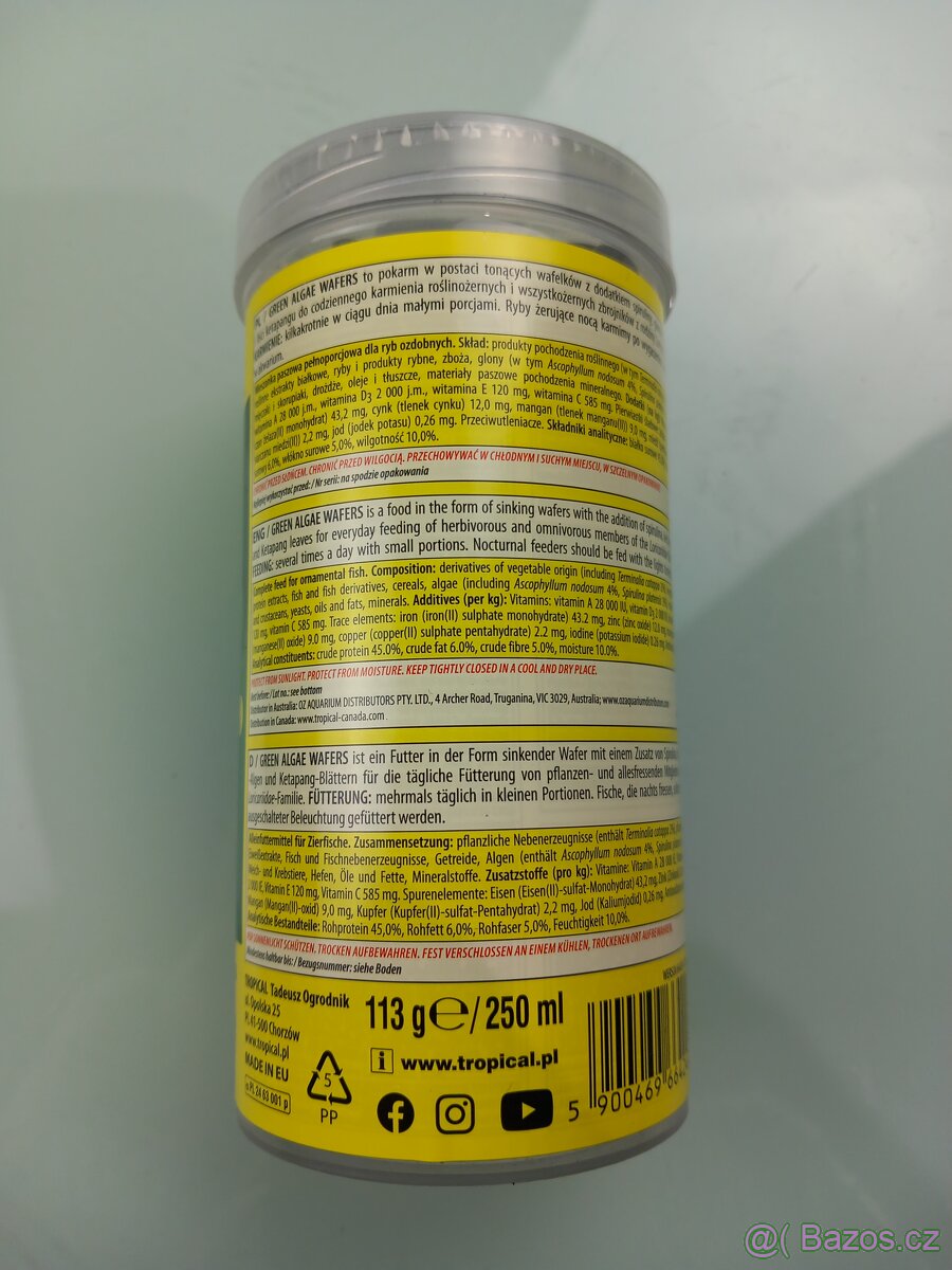 Tropical Green Algae Wafers 250 ml 113 g - 2