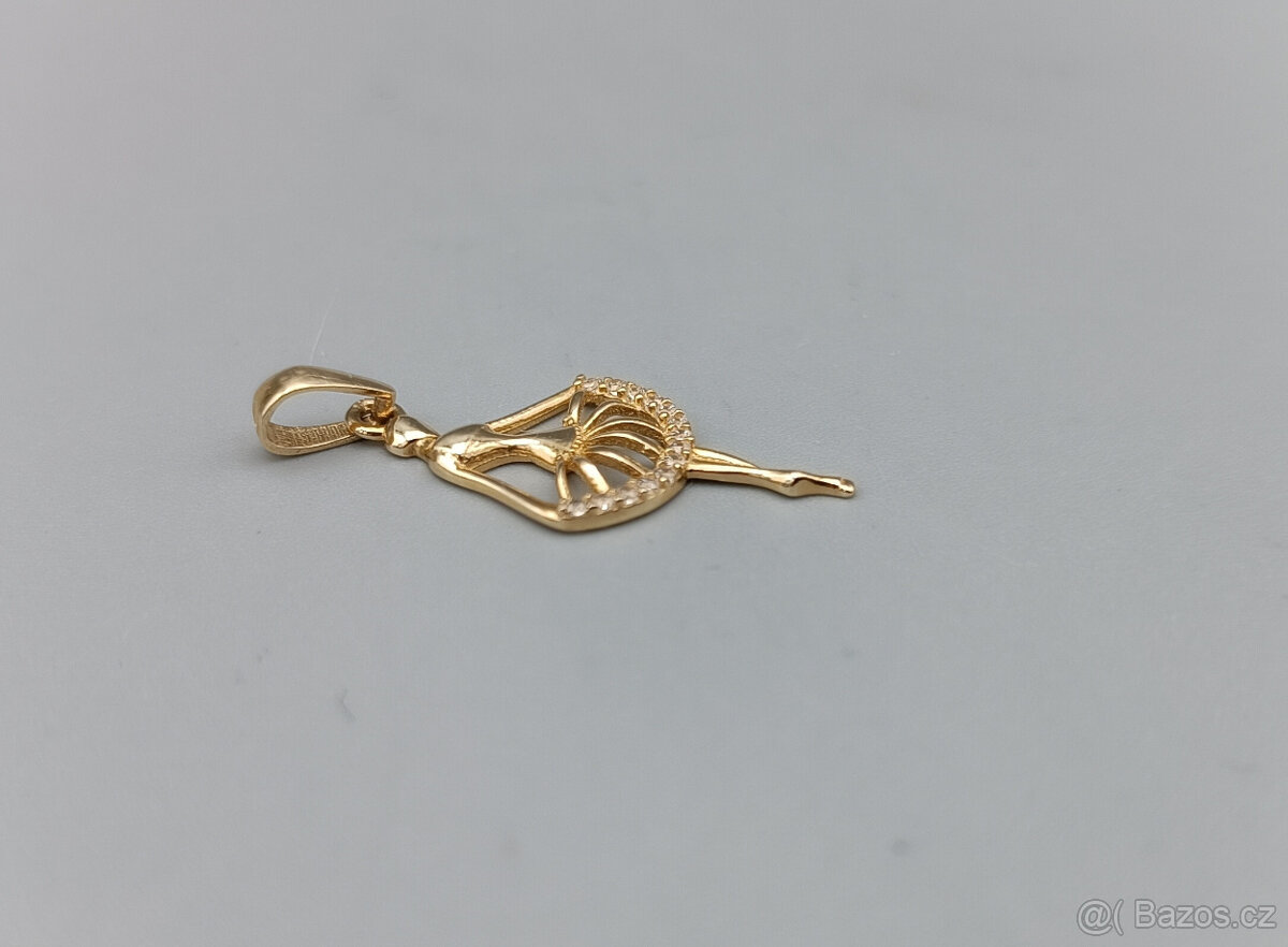 Zlatý přívěsek baletka 1,00g, 14 kt, 585/1000 - 2