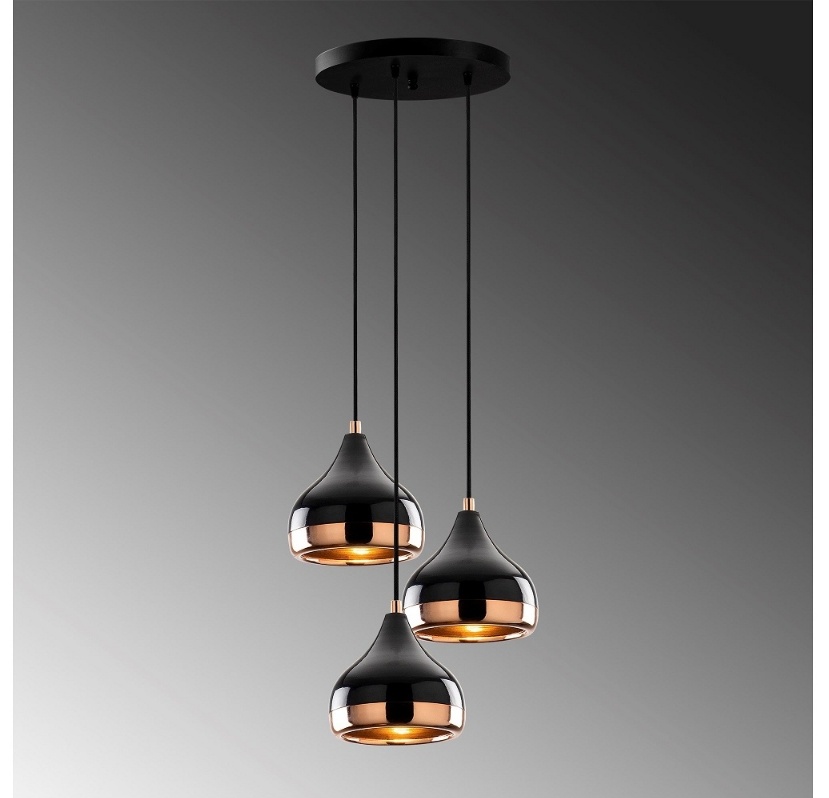 Designový lustr Salwah 37 cm černý sklo/kov - 2