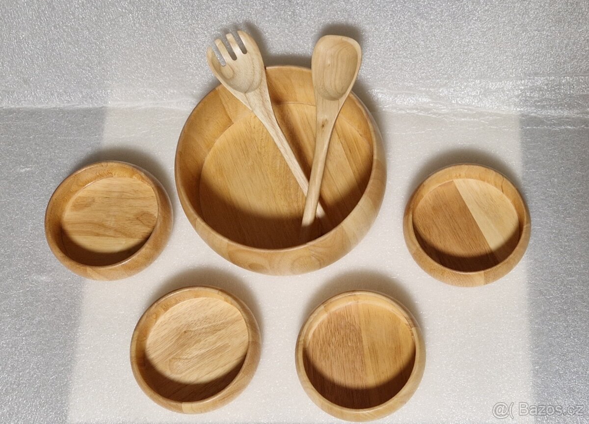 Sada dřevěných salátových misek 7ks - 2