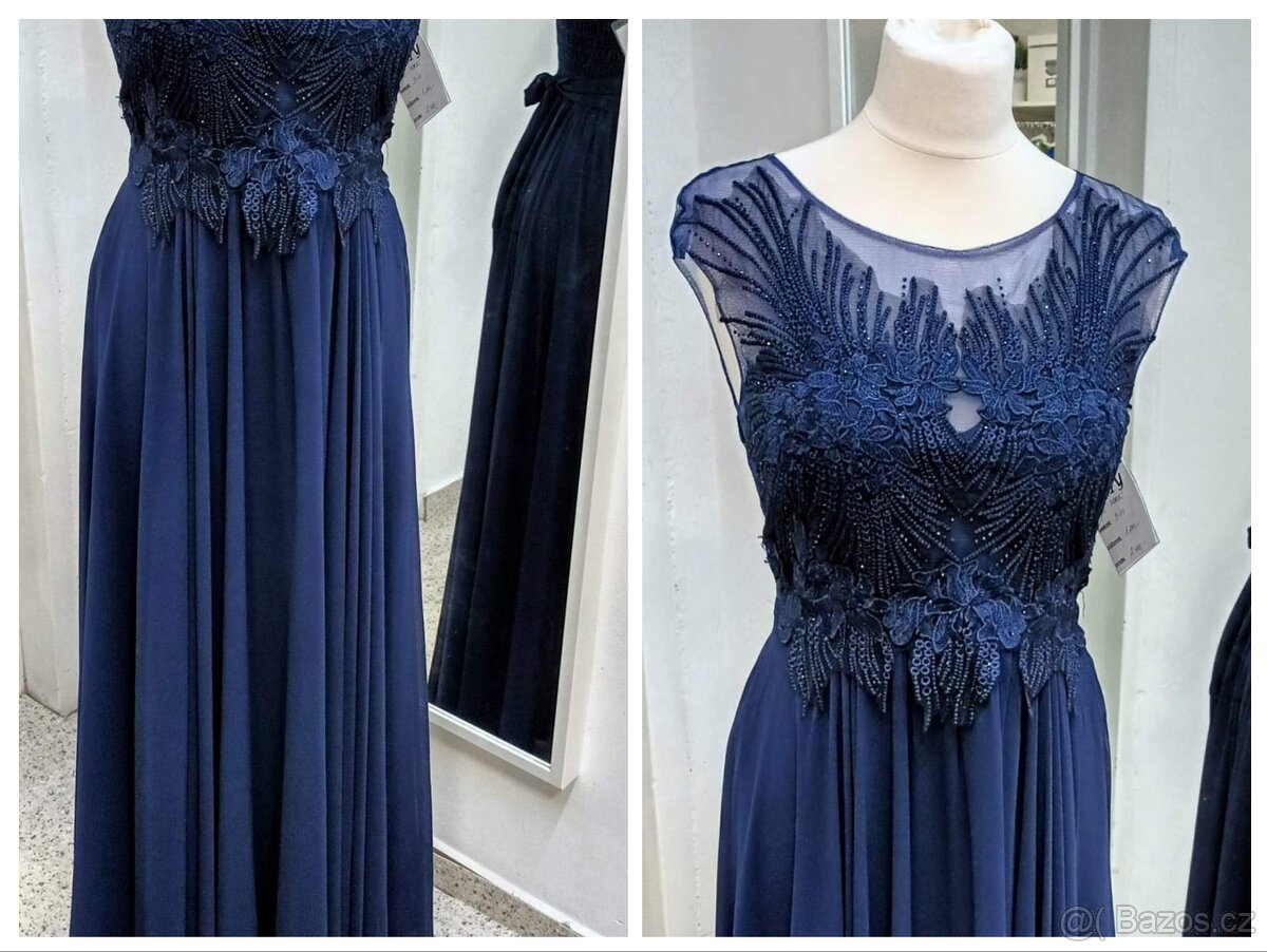 S-M NOVÉ plesové šaty KRAJKOVÉ - 2