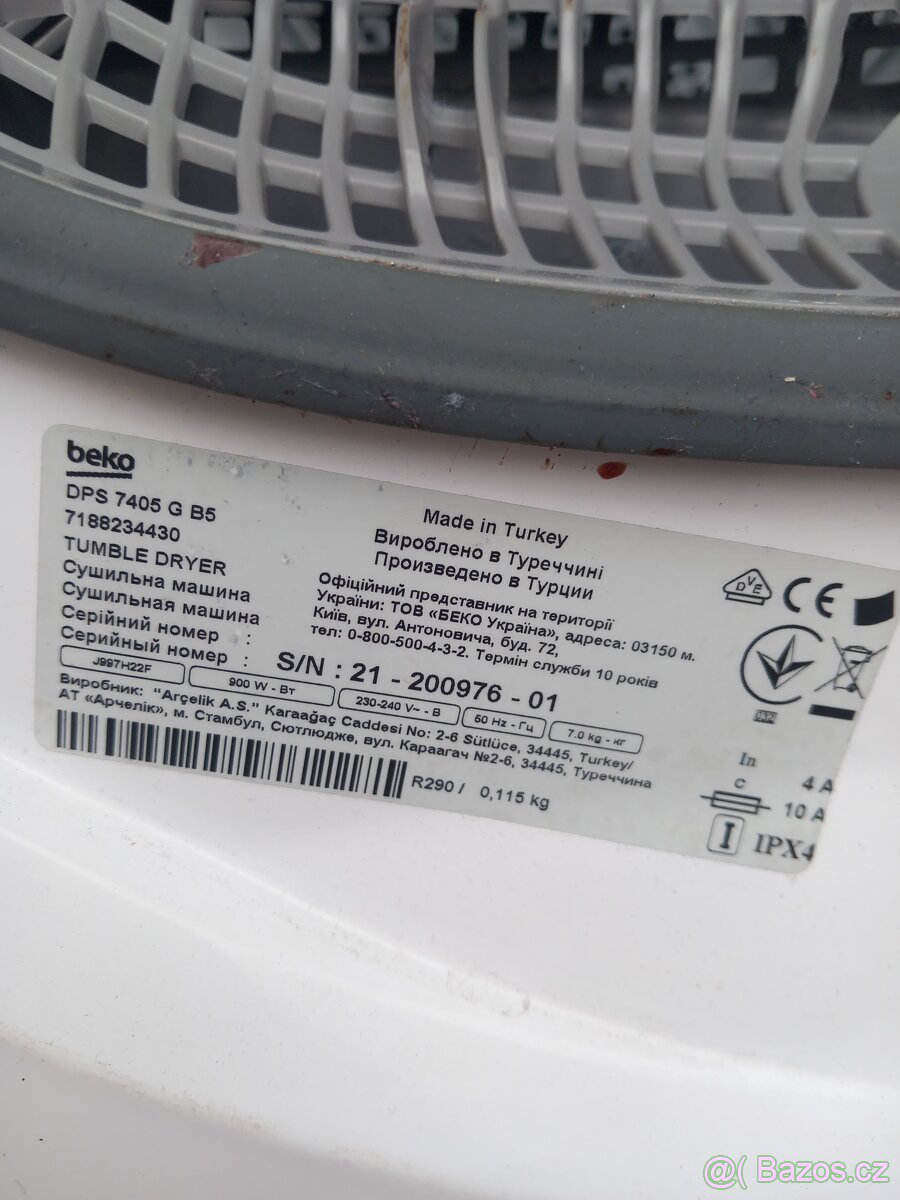 Sušička Beko na 7kg prádla - 2