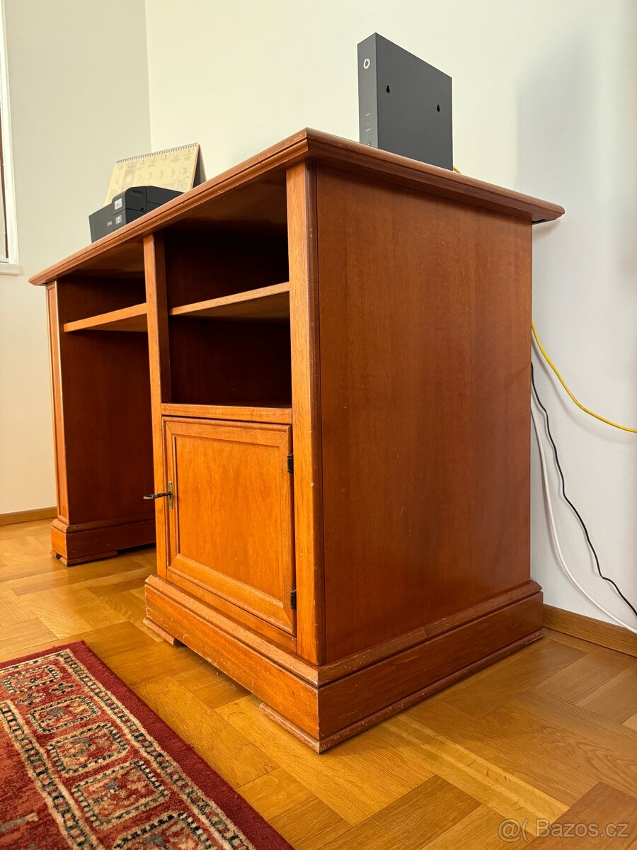 Luxusní psací stůl z masivu – italský design, cherry wood - 2