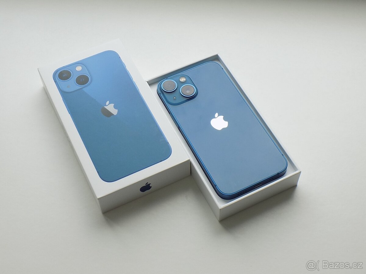 Apple iPhone 13 mini 256GB Modrý - ZÁRUKA - 100% BATERIE - 2