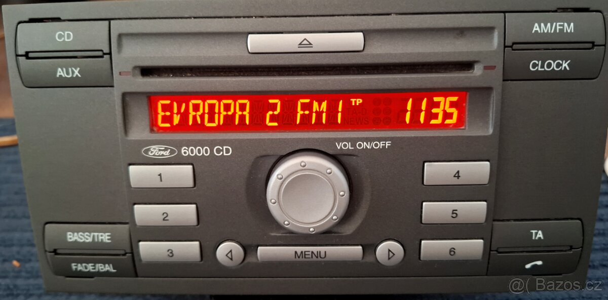 Autorádio Ford 6000 CD oranžový displej - 2