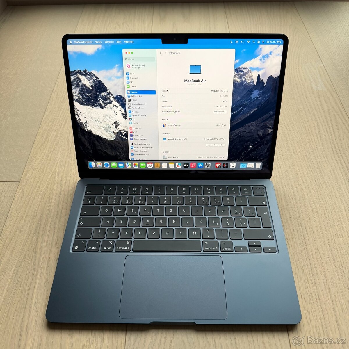 NOVÝ APPLE MACBOOK AIR 13.6” M3/512GB/16GB/BATERIE 100% - 2
