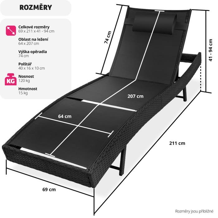 Zahradní lehátko nové - 2