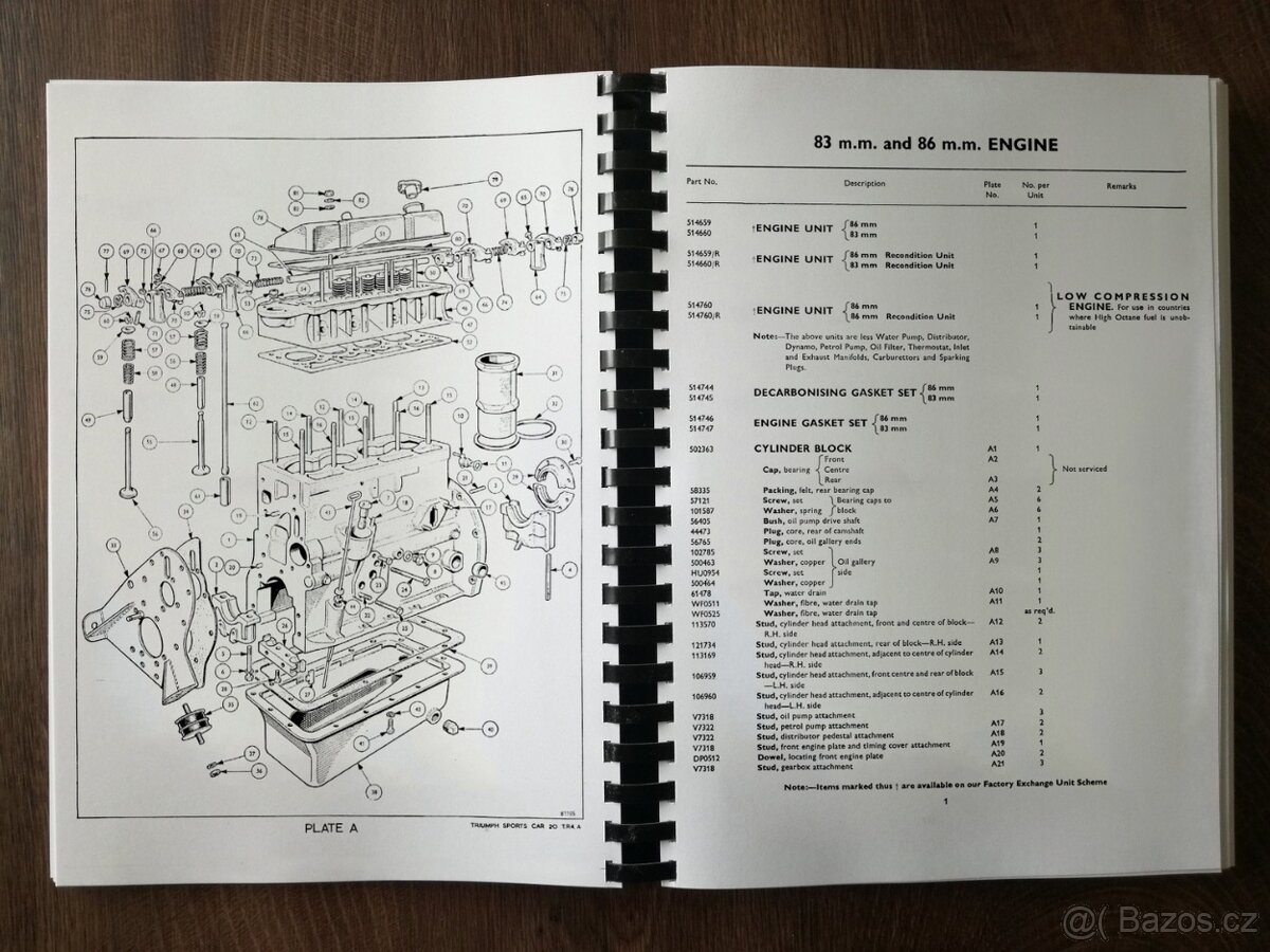 Katalog dílů Triumph TR4A - 2